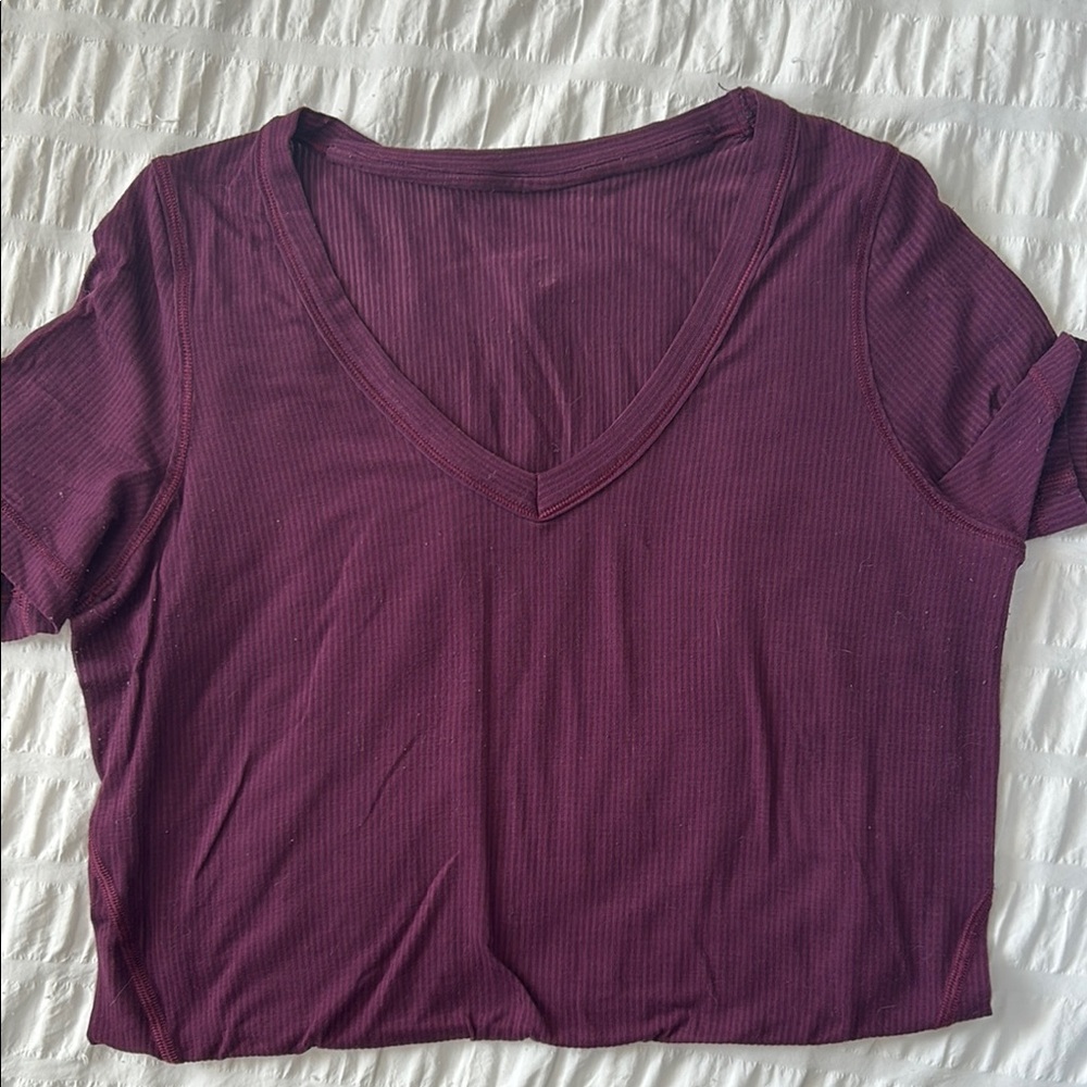 Purple Crop Short Sleeve T-Shirt